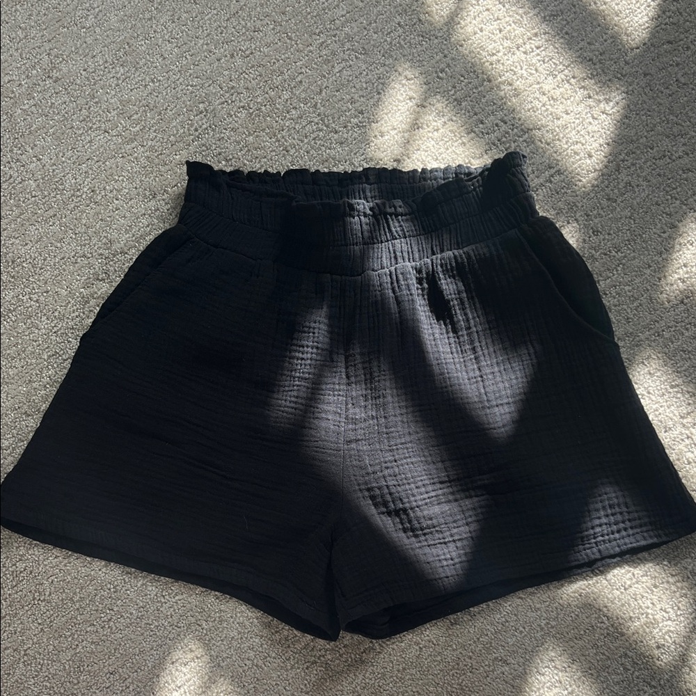 Paperbag cotton shorts